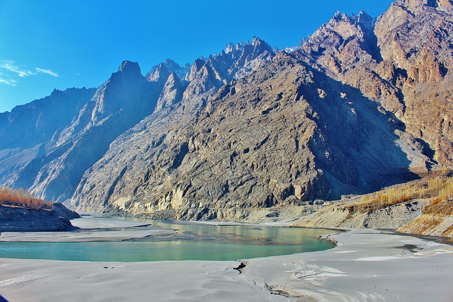 5 days hunza trip, pakistan, river, mountain, landscape, valley, sky, adventure, hill, rock, nature, water, himalaya, asia
