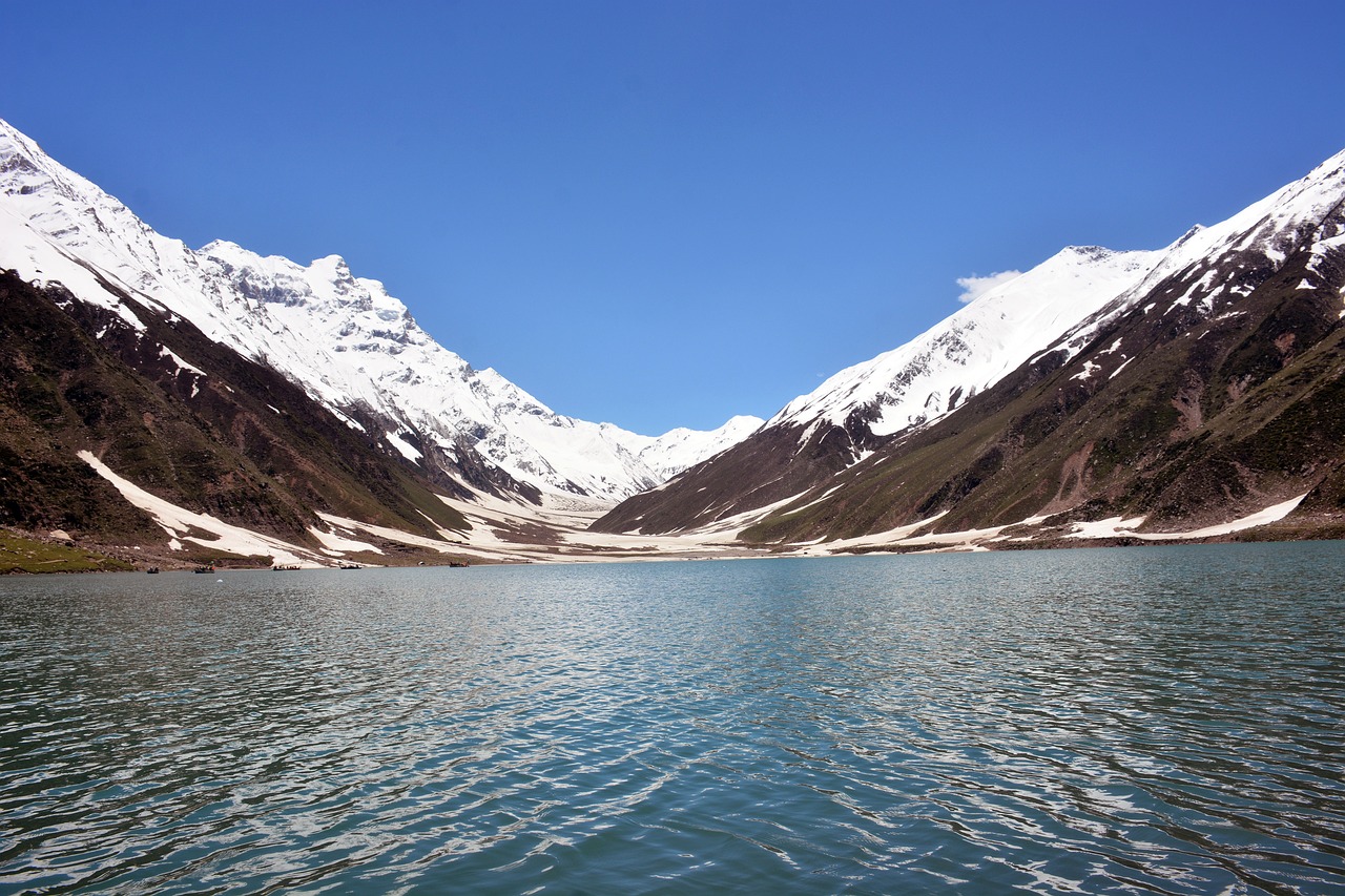 Naran Kaghan tour — Lake Saiful Muluk with snow-capped peaks reflected in glacial water, Kaghan Valley