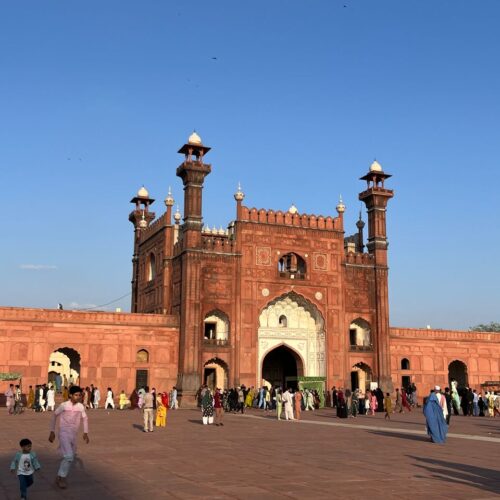 Badshahi Mosque red sandstone facade on a Lahore full day city tour